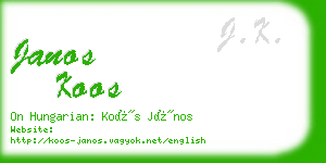 janos koos business card